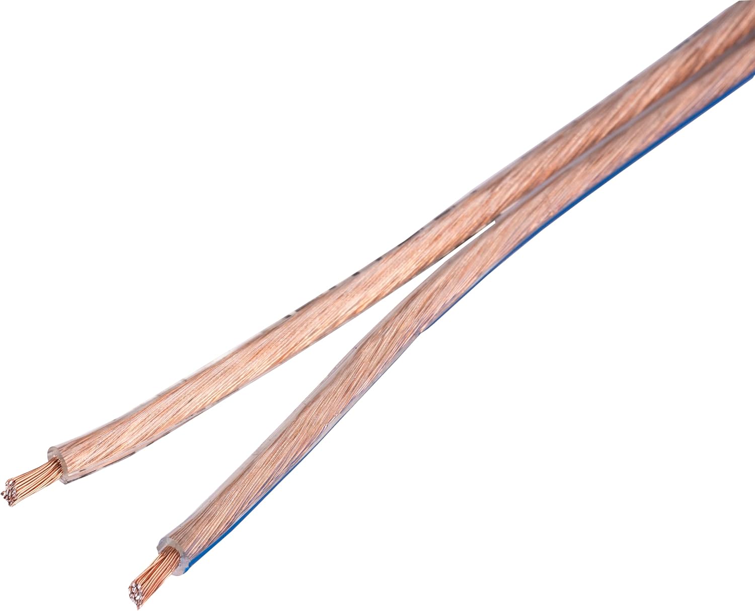 Back. Cables Direct Online - Cables Direct Online 12/2 Speaker Wire 25ft CCA Clear w/ Banana Plugs, Low Voltage Audio Cable - Transparent.