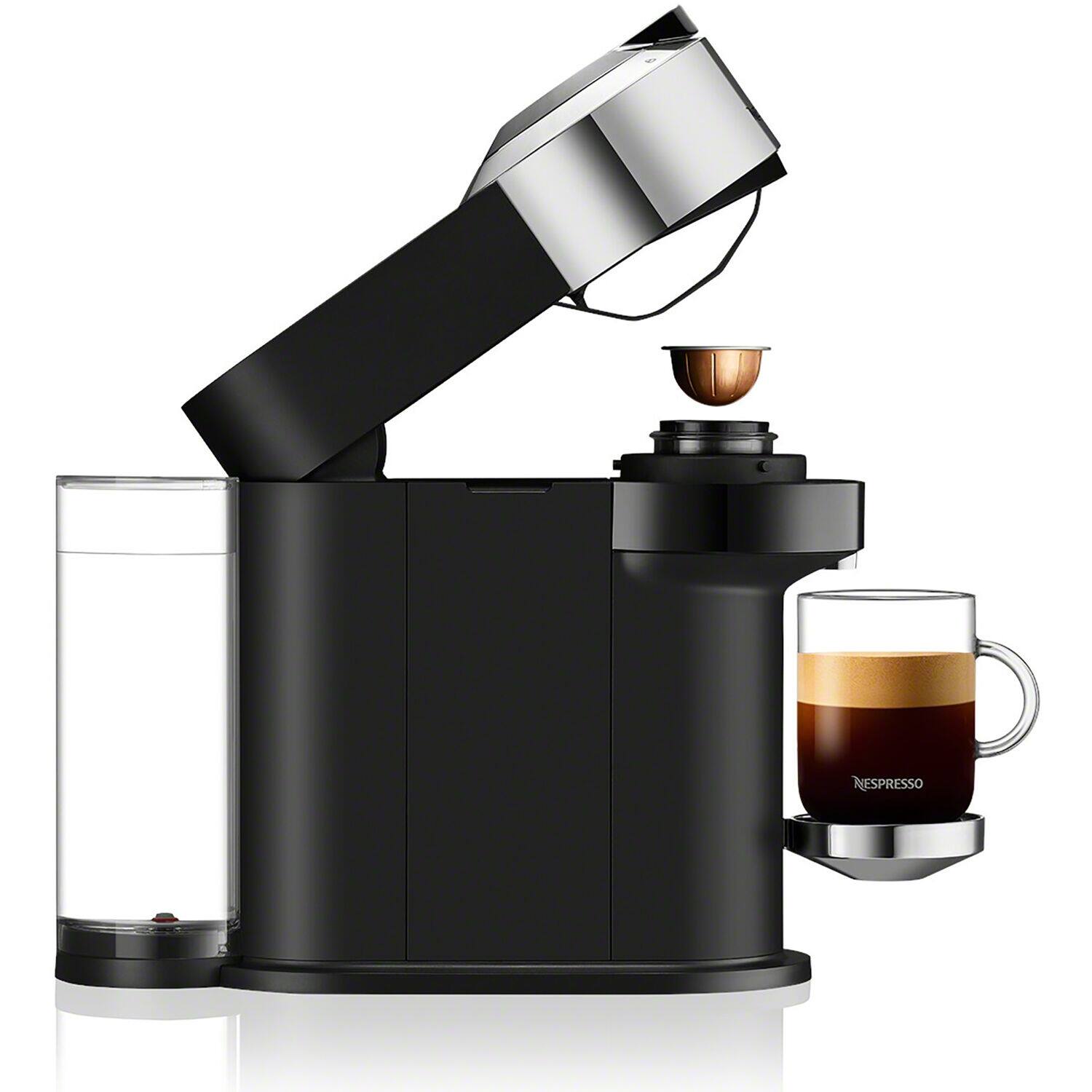 Alt View 7. Nespresso - Vertuo Next Premium Coffee and Espresso Maker in Chrome plus Aeroccino3 Milk Frother in Black - Chrome.