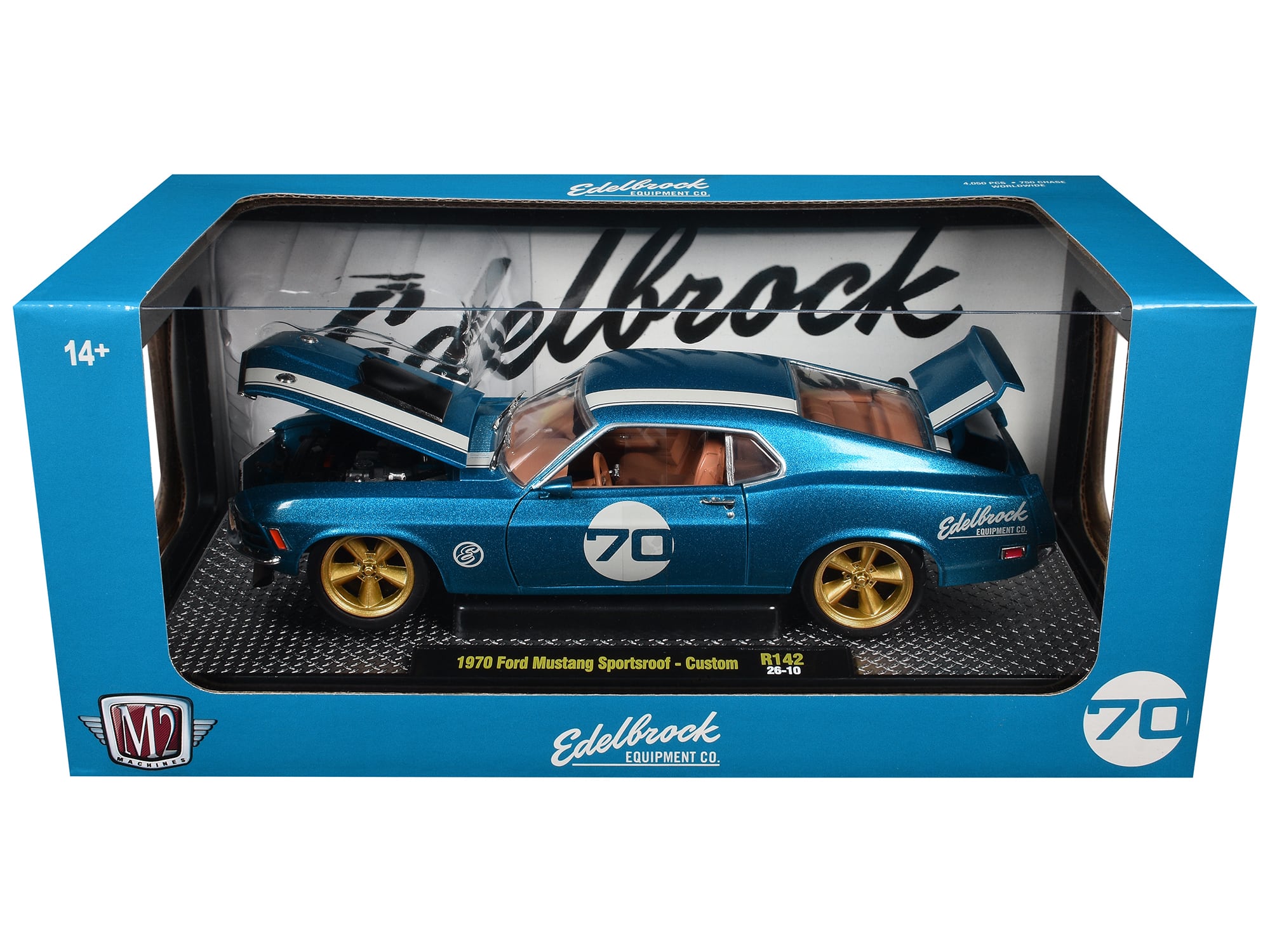 1970 Ford Mustang Sportsroof #70 Blue Metallic with White Stripes