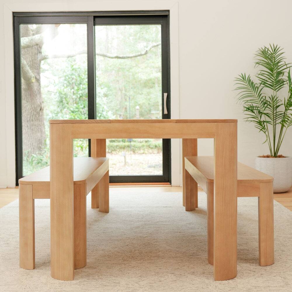 Alt View 1. Plank+Beam - Contour Dining Table (72in / 1830mm), Blonde - Blonde.