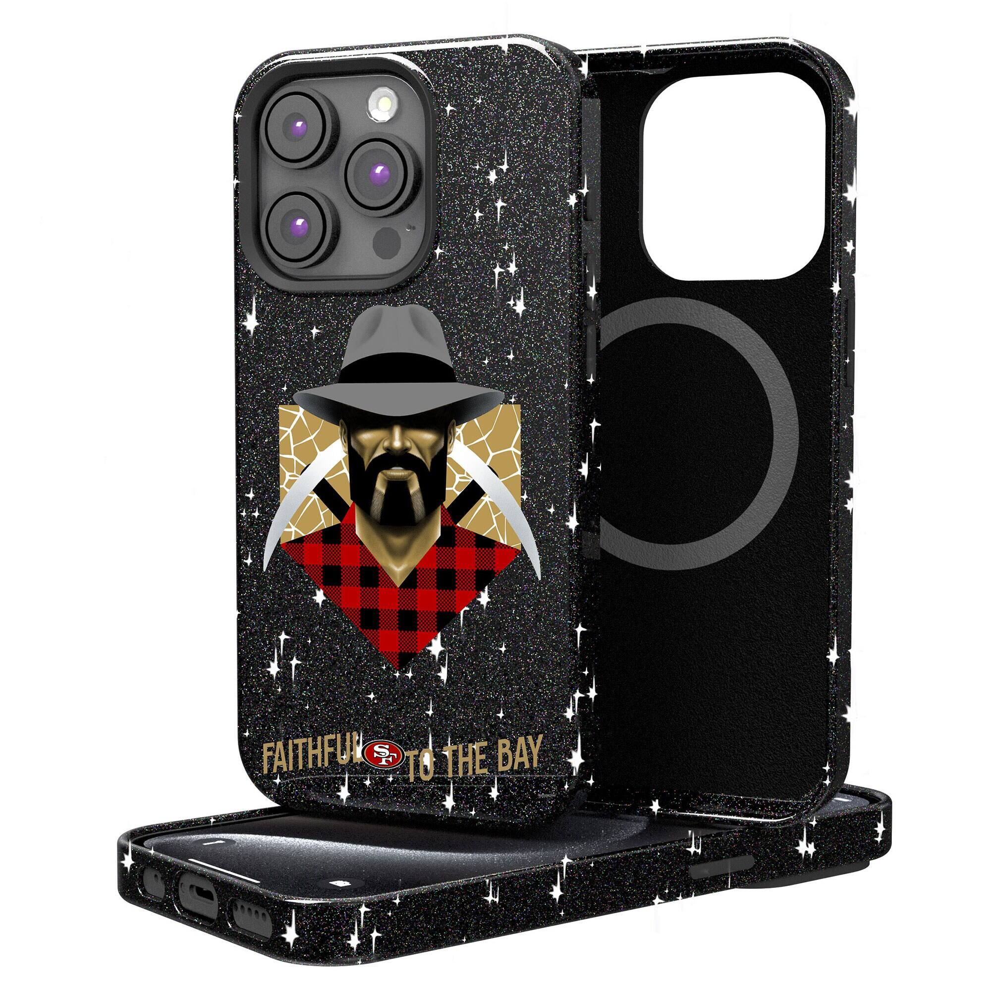 Keyscaper - NFL - San Francisco 49ers 2024 Illustrated Limited Edition Bling iPhone Case - 15 - Black