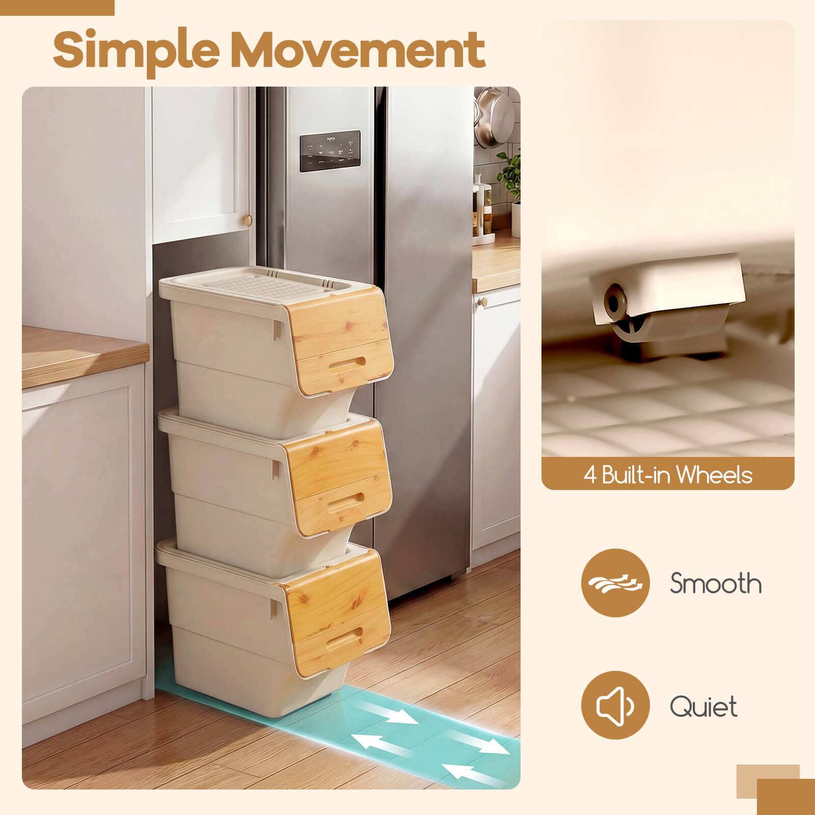 Simple Movement  
4 Built-in Wheels  
Smooth  
Quiet