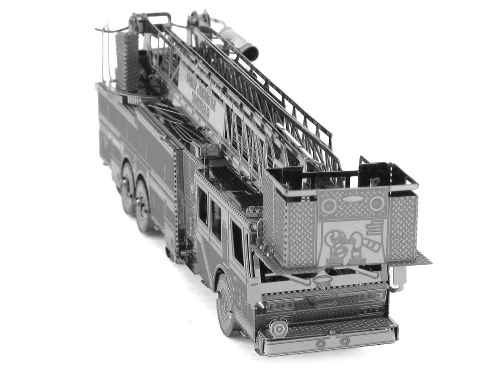 Left. Metal Earth - Model Kit Fire Engine "Fort Johnson Tower 6" (Moderate Difficulty) Steel Model by Metal Earth - Grey.