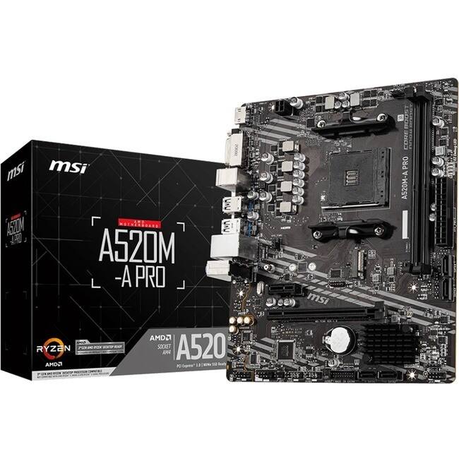 msi A520M-A PRO  
AMD Ryzen  
Socket A520 AM4