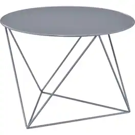 Manhattan Lane - Accent Table with Open Geometric Base and Round Top - Gray
