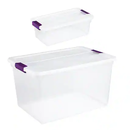 Front. Sterilite - Sterilite 66 Quart Storage Totes, 6 Pack, and 6 Quart Storage Totes, 12 Pack.