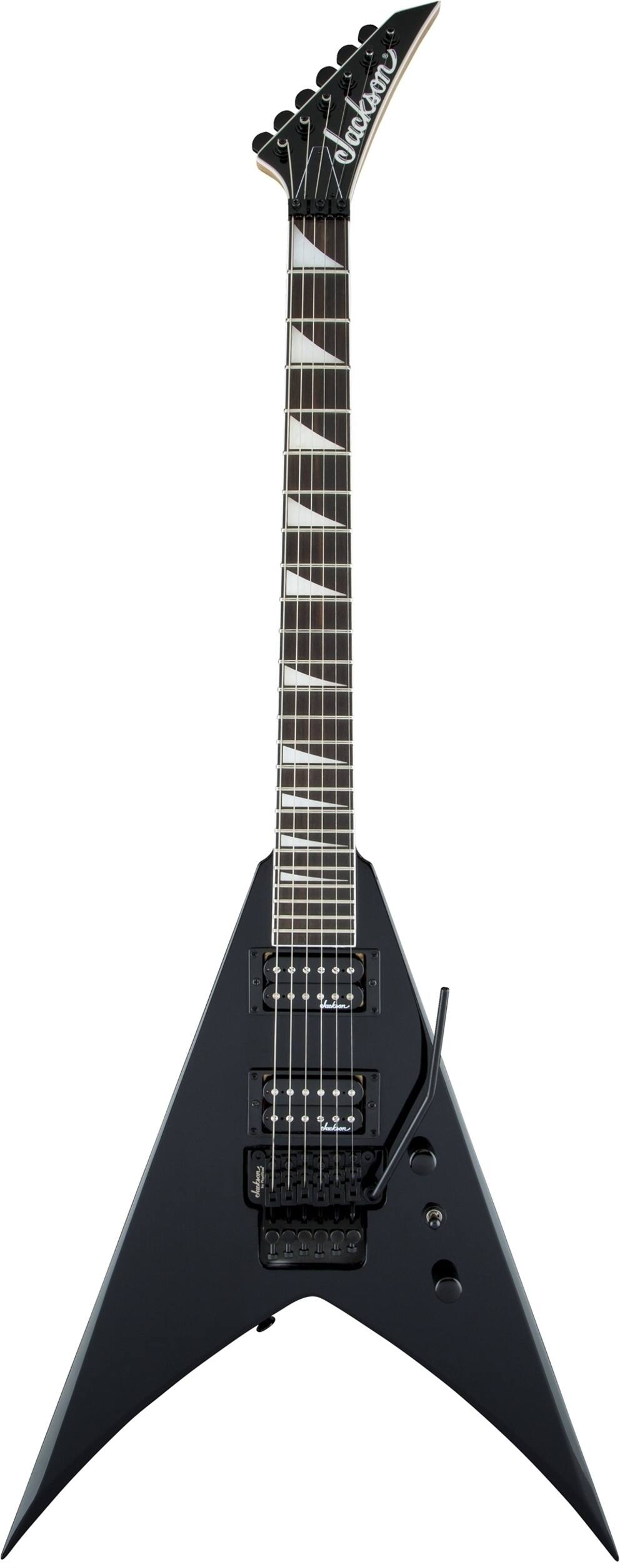 Angle. Jackson - Jackson JS Series King V JSR2 6 String Gloss Black Electric Guitar Bundle.