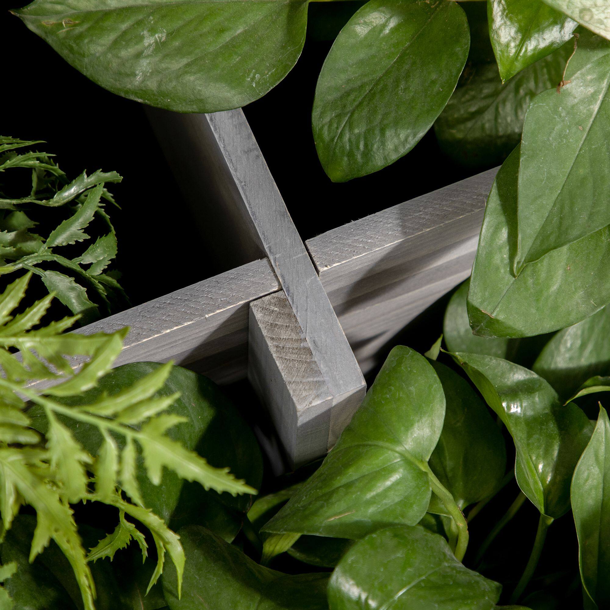 Alt View 7. Outsunny - 3-Tier Raised Garden Bed with 5 Compartments and Bed Liner, Fir Wood Elevated Planter Box, for Vegetables 37 x 37 x 14in - Gray.