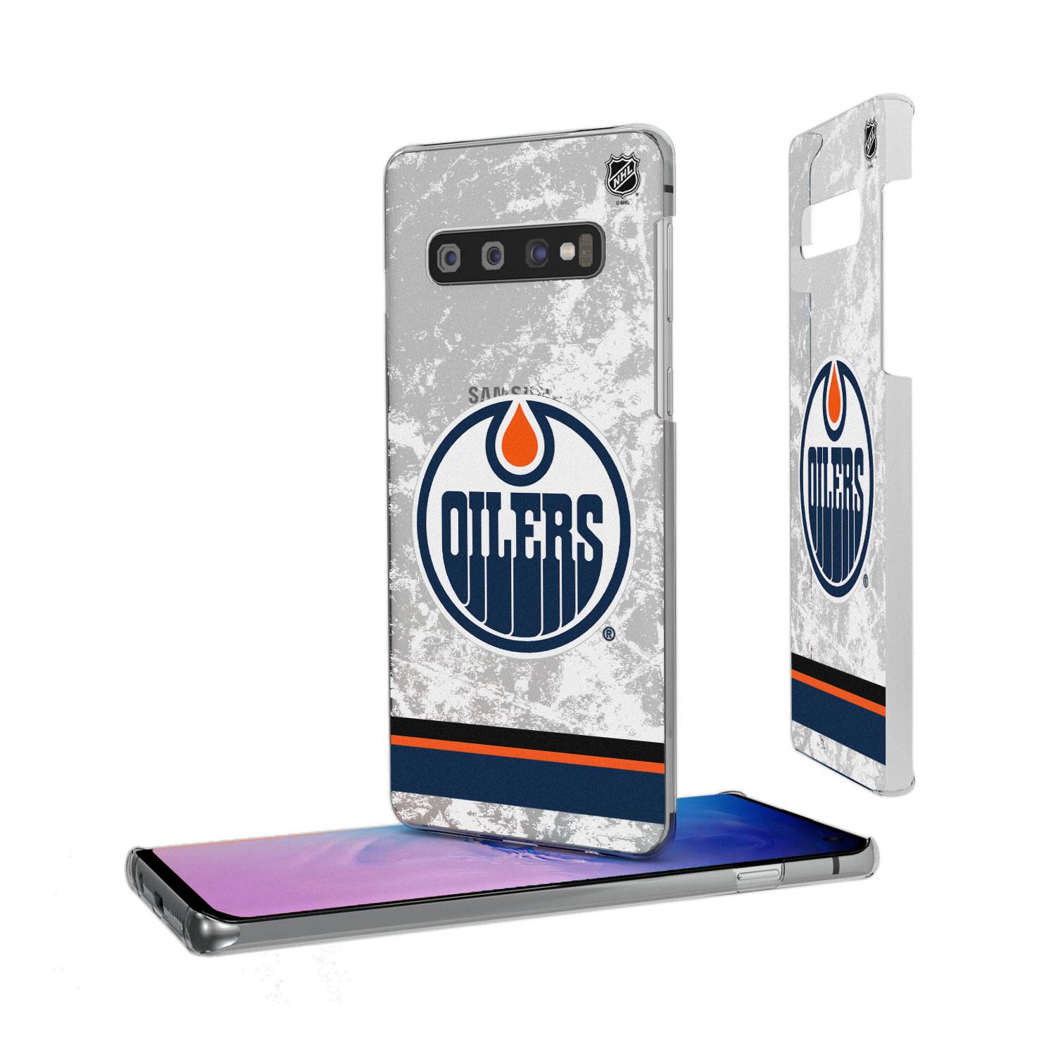 The text on the image is:

- "OILERS"
- "NHL" (on the top left corner of the phone case)