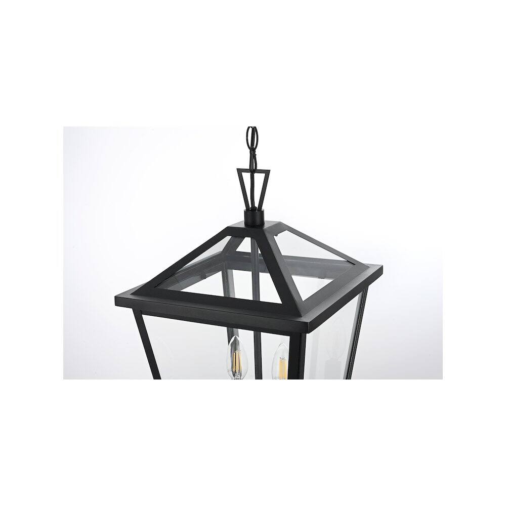 Alt View 4. Elegant Lighting - Frankford 7 inch Outdoor Pendant in Black - Black.