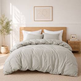 Peace Nest - All Season 100% Cotton Soft and Breathable Duvet Cover Set, Full/Queen - Khaki