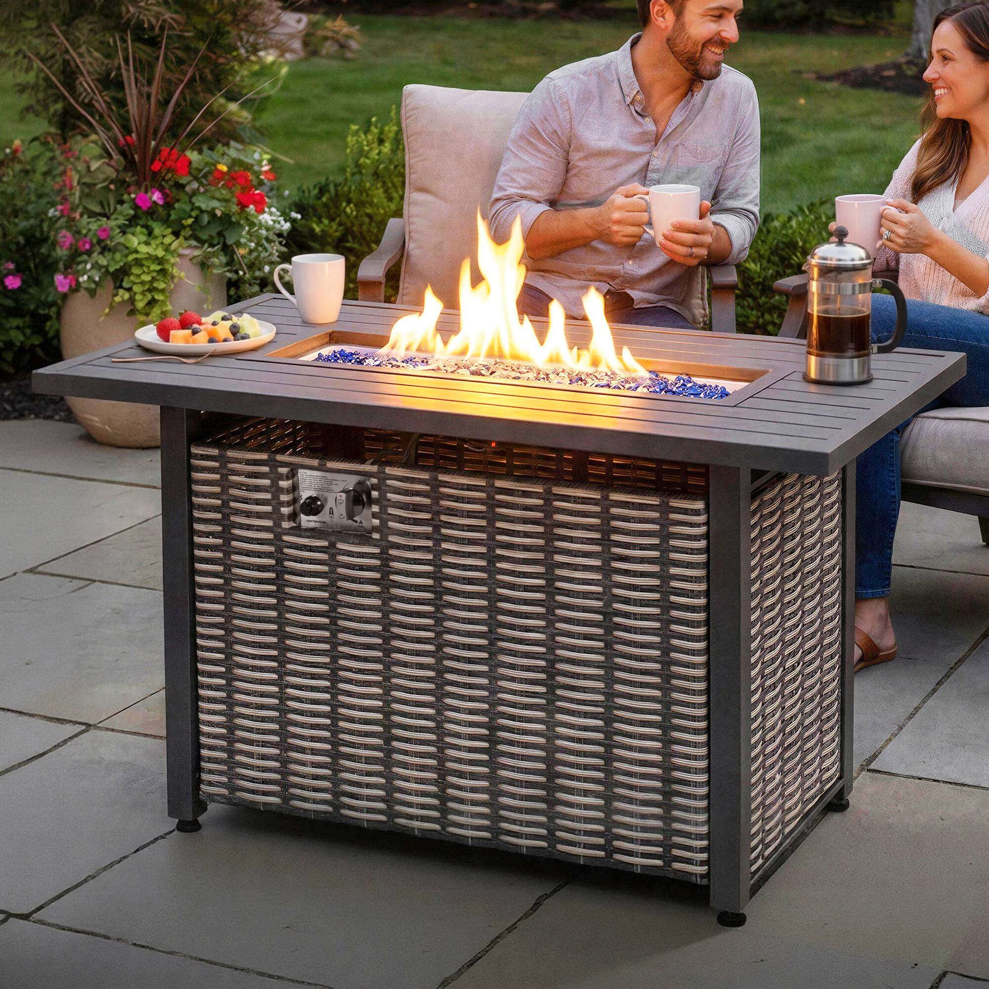 Nuu Garden Outdoor 43‑inch 50,000 BTU Fire Pit Table - Best Buy