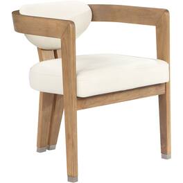 Meridian Furniture - Carlyle Cream Vegan Leather Dining Chair - Beige