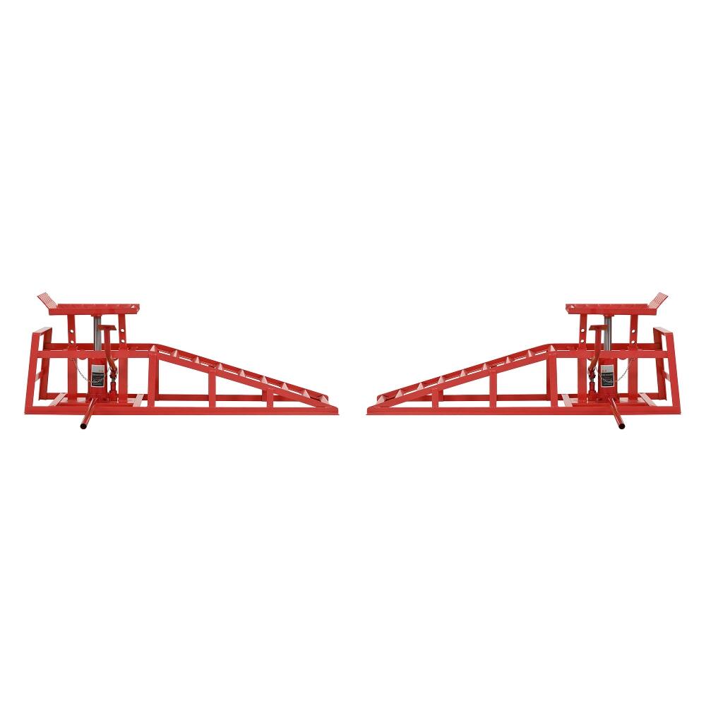 Alt View 8. Ropilly - Ropilly 5 Ton Hydraulic Car Ramps Truck Service Lifts with Pedal Red 2 Pack.
