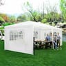 Gymax - Outdoor 10'x20' Canopy Tent Heavy Duty Wedding Party Tent W/4 Sidewalls & Window - White