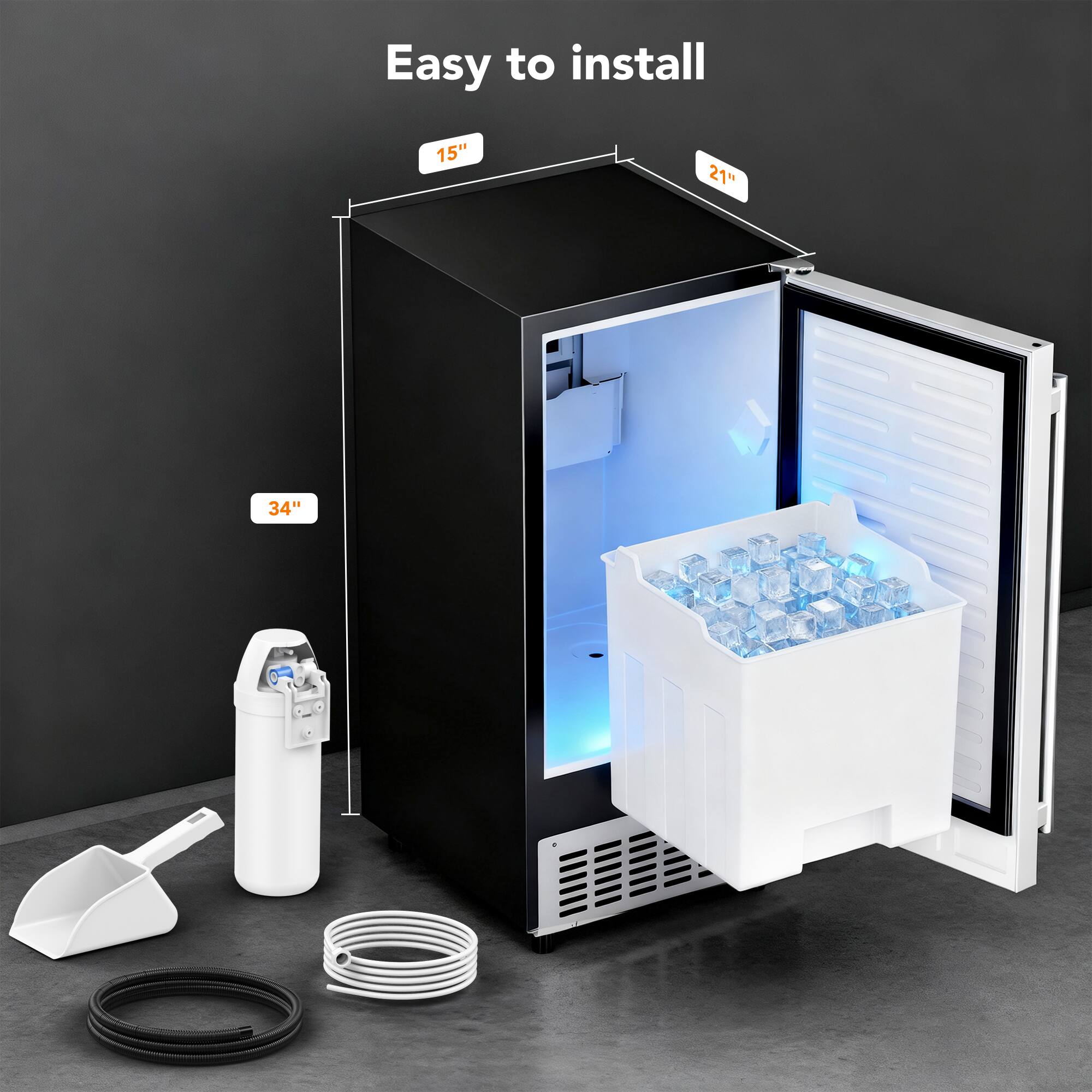 Easy to install

15" x 21" x 34"