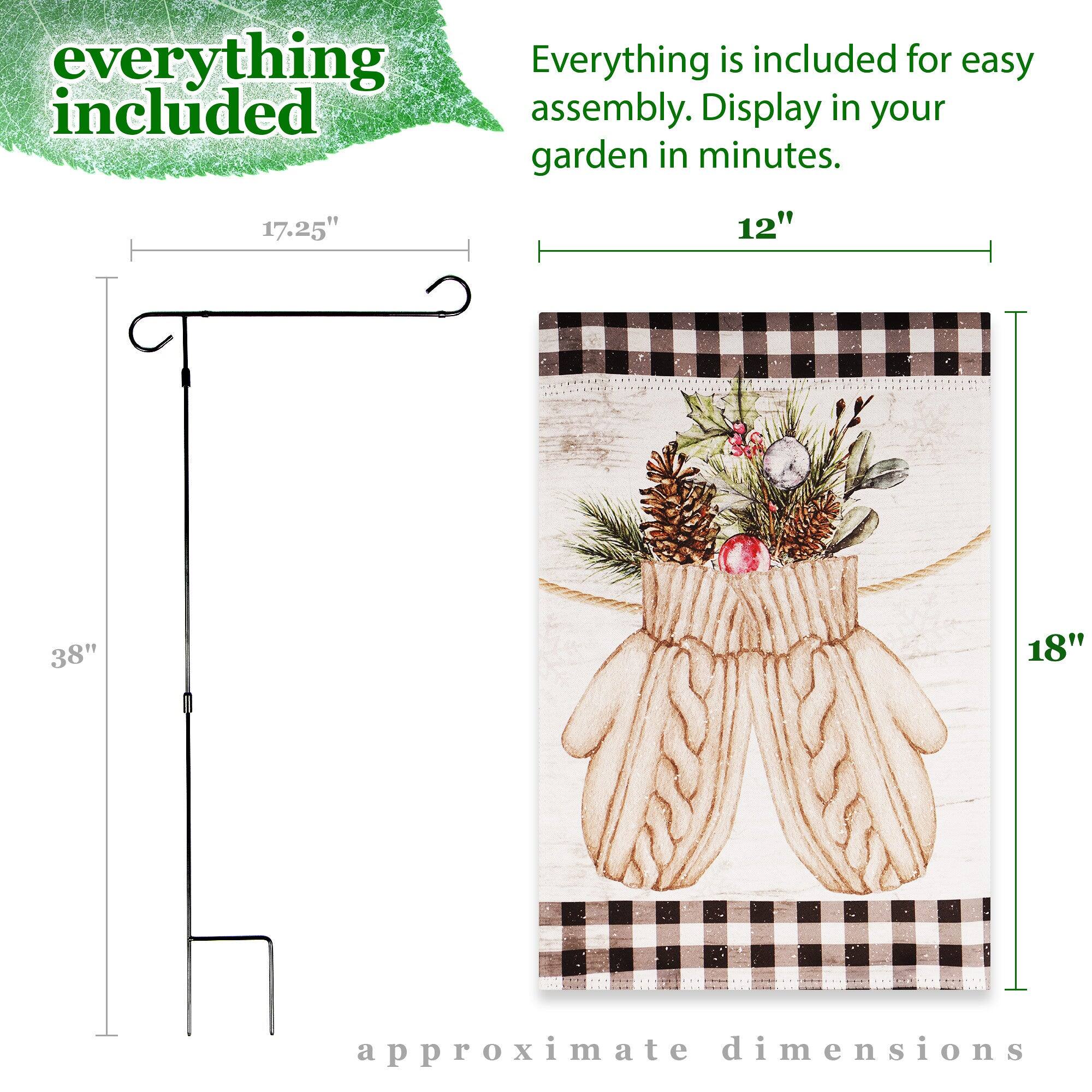 Everything is included for easy assembly. Display in your garden in minutes.

Approximate dimensions:
- 17.25"
- 12"
- 38"
- 18"