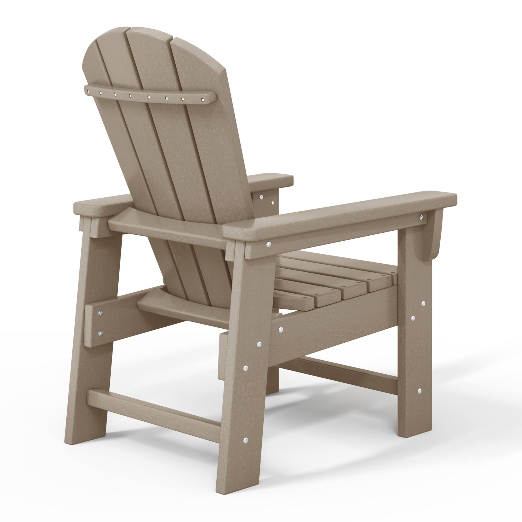 Back. WestinTrends - WestinTrends Malibu Kids Outdoor HDPE Adirondack Plastic Patio Chair - Weathered Wood.