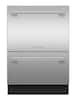 Front. Fisher & Paykel - Series 11 24" Full Top Control Smart Built-in Stainless Steel Double DishDrawer Dishwasher with Sanitize 43dBA - Silver.