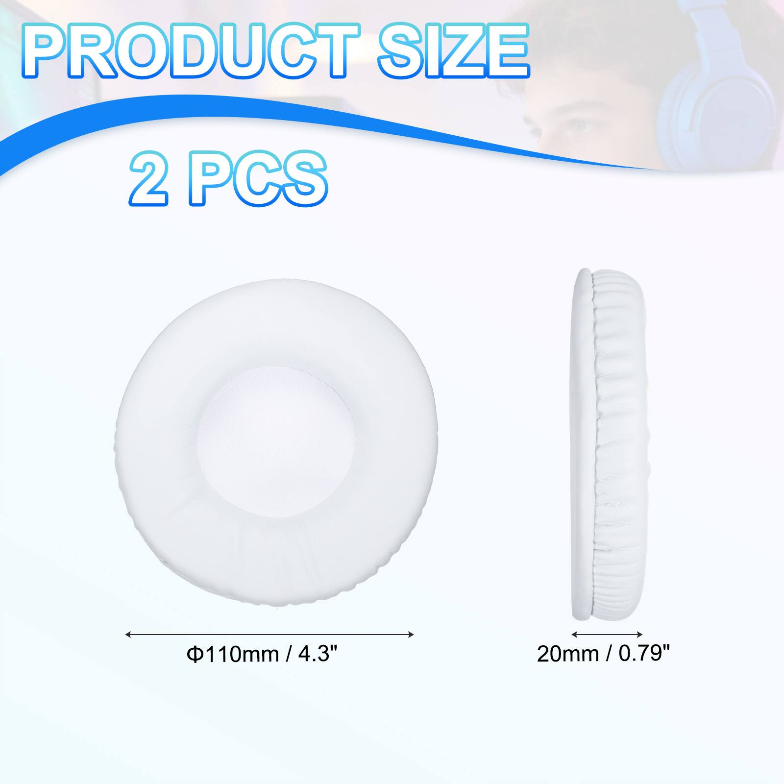 PRODUCT SIZE  
2 PCS  
110mm / 4.3"  
20mm / 0.79"