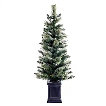 Front. Celebrations - Celebrations 4 ft. Full LED 50 ct Mixed Pine Potted Color Changing Christmas Tree - Green.