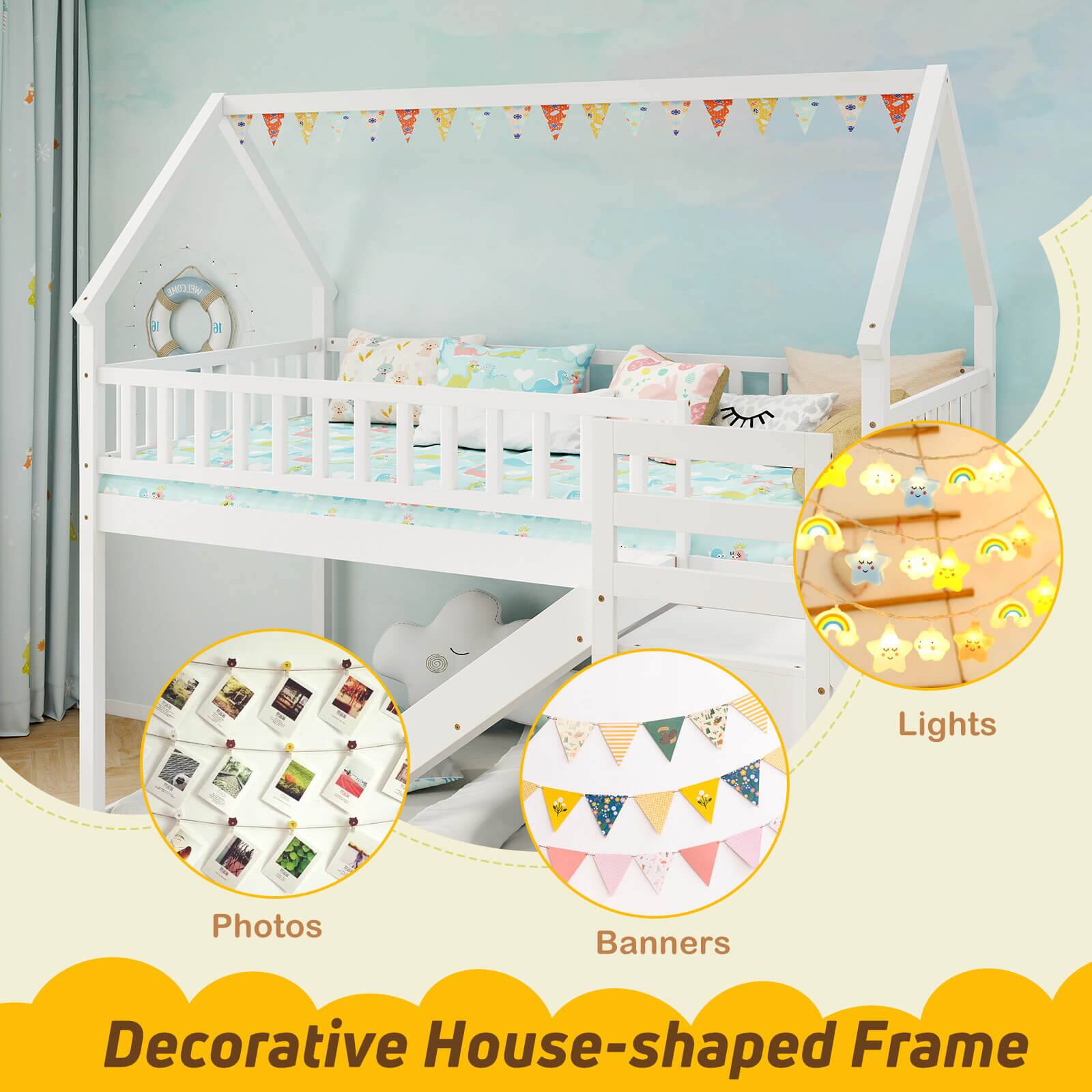 Decorative House-shaped Frame: Photos, Lights, Banners