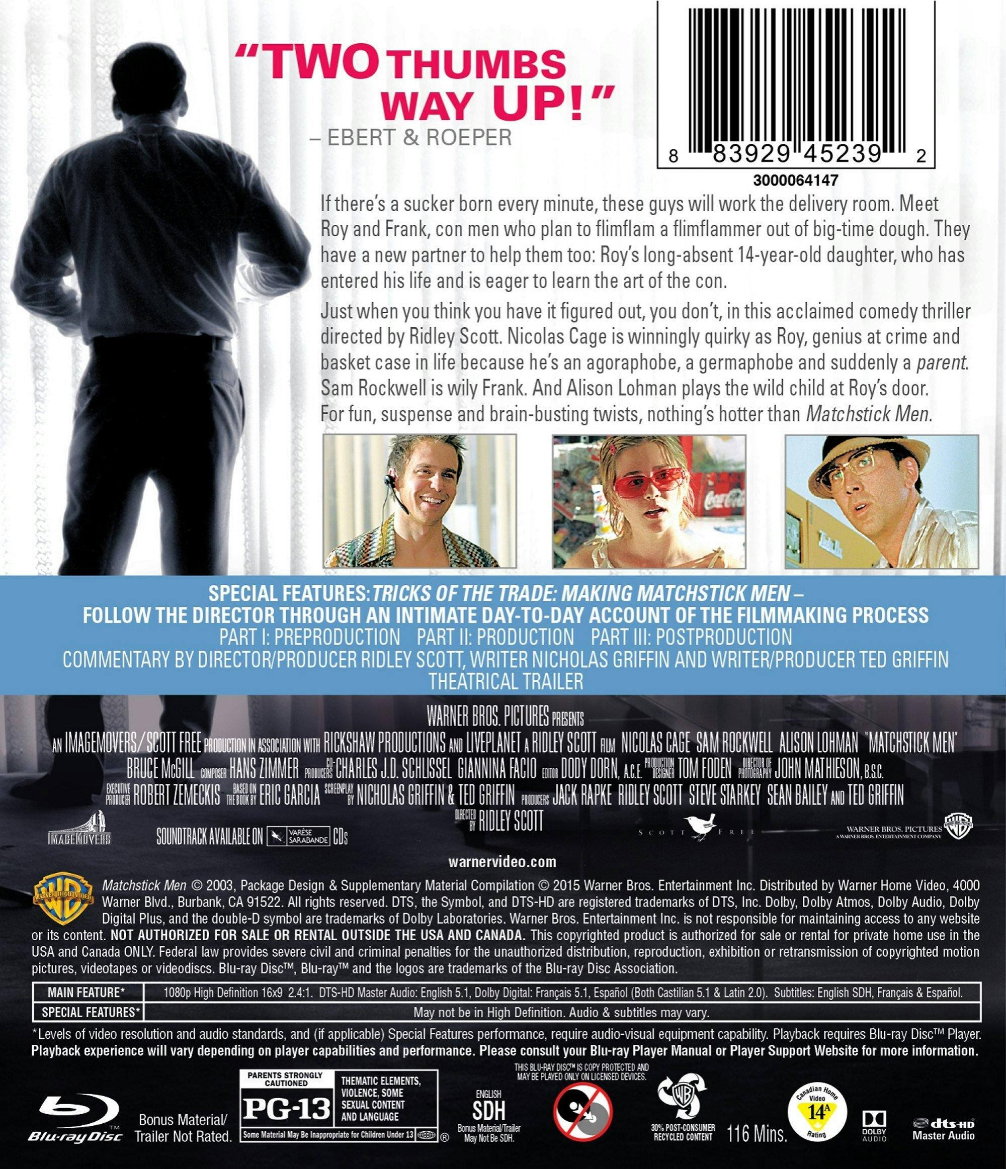 Angle. Matchstick Men [Blu-ray].
