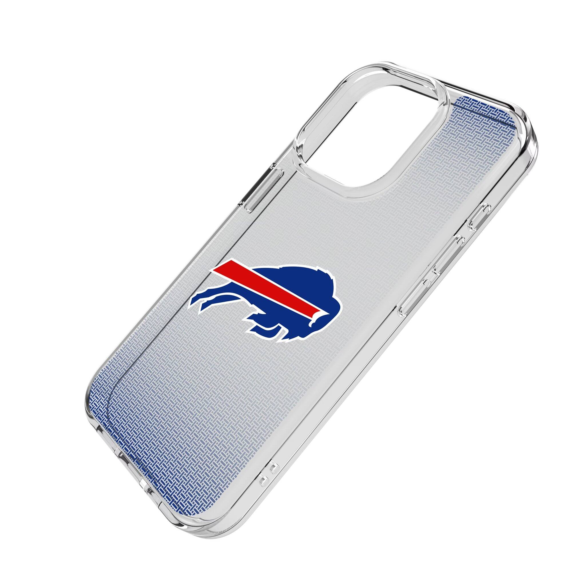 Alt View 1. Keyscaper - Buffalo Bills Linen Logo iPhone Clear Case - 14 Pro - Multicolor.