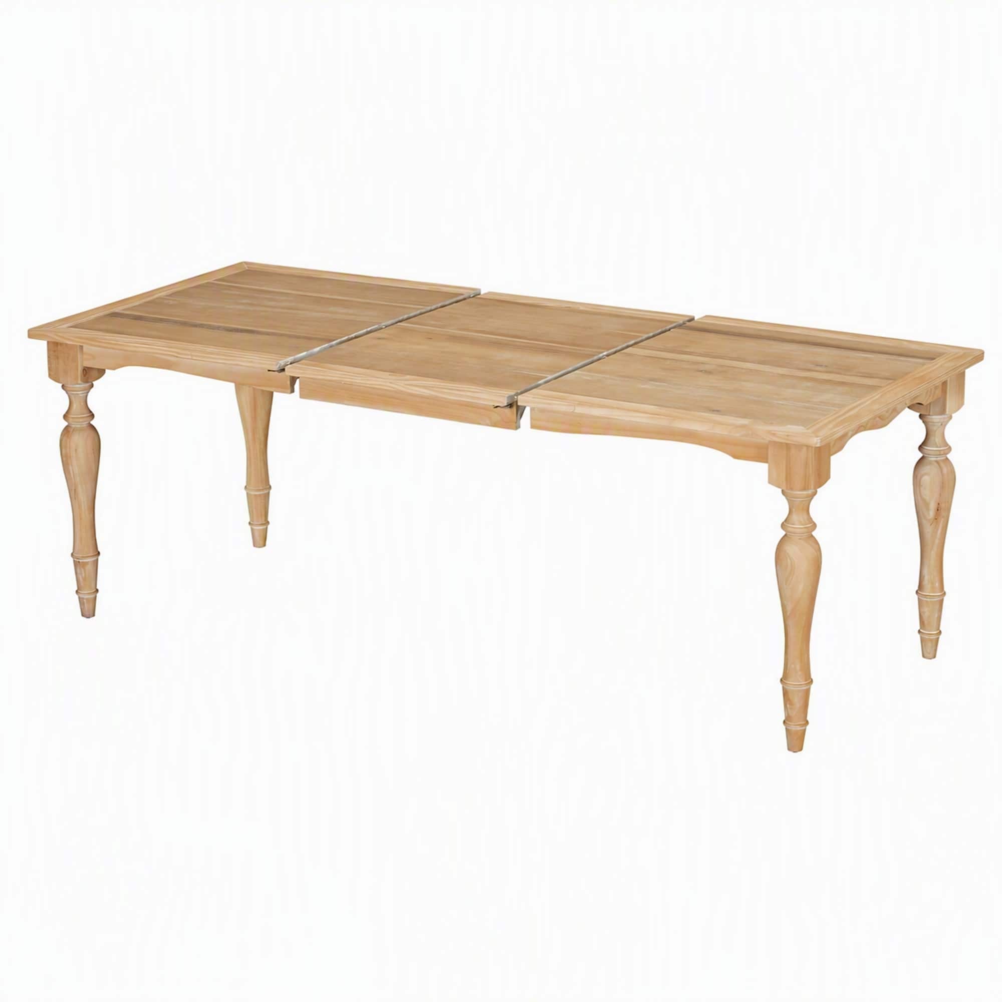 RYHNUYNE - Farmhouse Wood Outdoor Dining Table,Rectangular Patio Table with Turned Legs for Backyard Porch Garden - Natural
