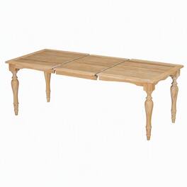RYHNUYNE - Farmhouse Wood Outdoor Dining Table,Rectangular Patio Table with Turned Legs for Backyard Porch Garden - Natural