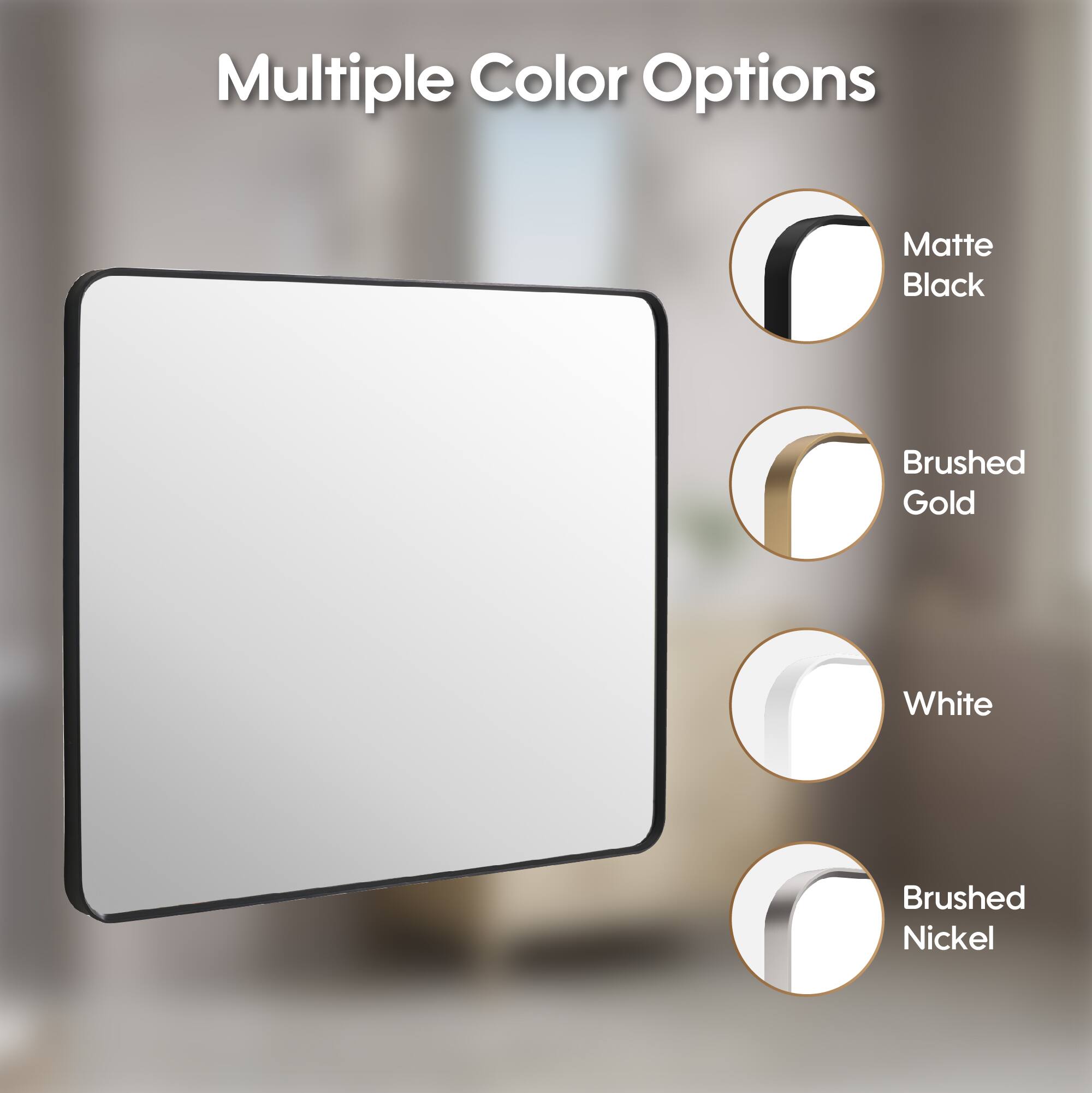 Multiple Color Options: Matte Black, Brushed Gold, White, Brushed Nickel