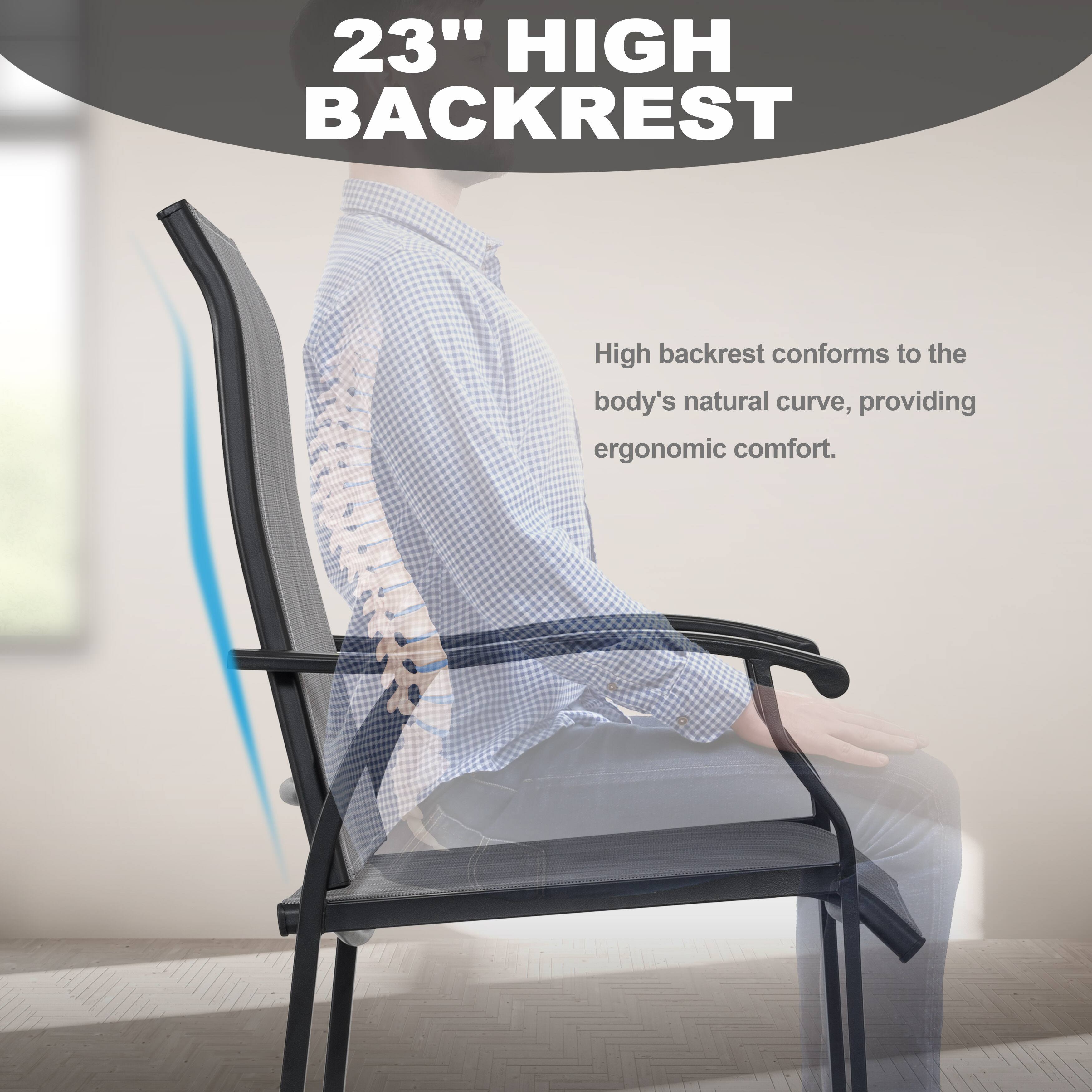 23" HIGH BACKREST  
High backrest conforms to the body's natural curve, providing ergonomic comfort.
