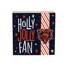 Evergreen Enterprises - Chicago Bears 6" Holiday Wood Plock Shelf Sign - Multicolor