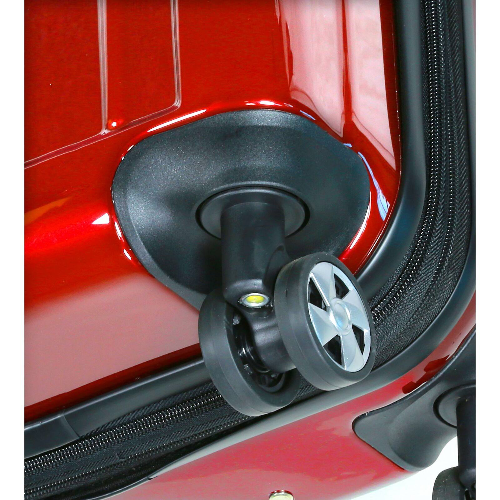 Alt View 4. World Traveler - Contour 20-Inch Carry-On Lightweight Polycarbonate Hardside Expandable Spinner Luggage with TSA Lock - Red.