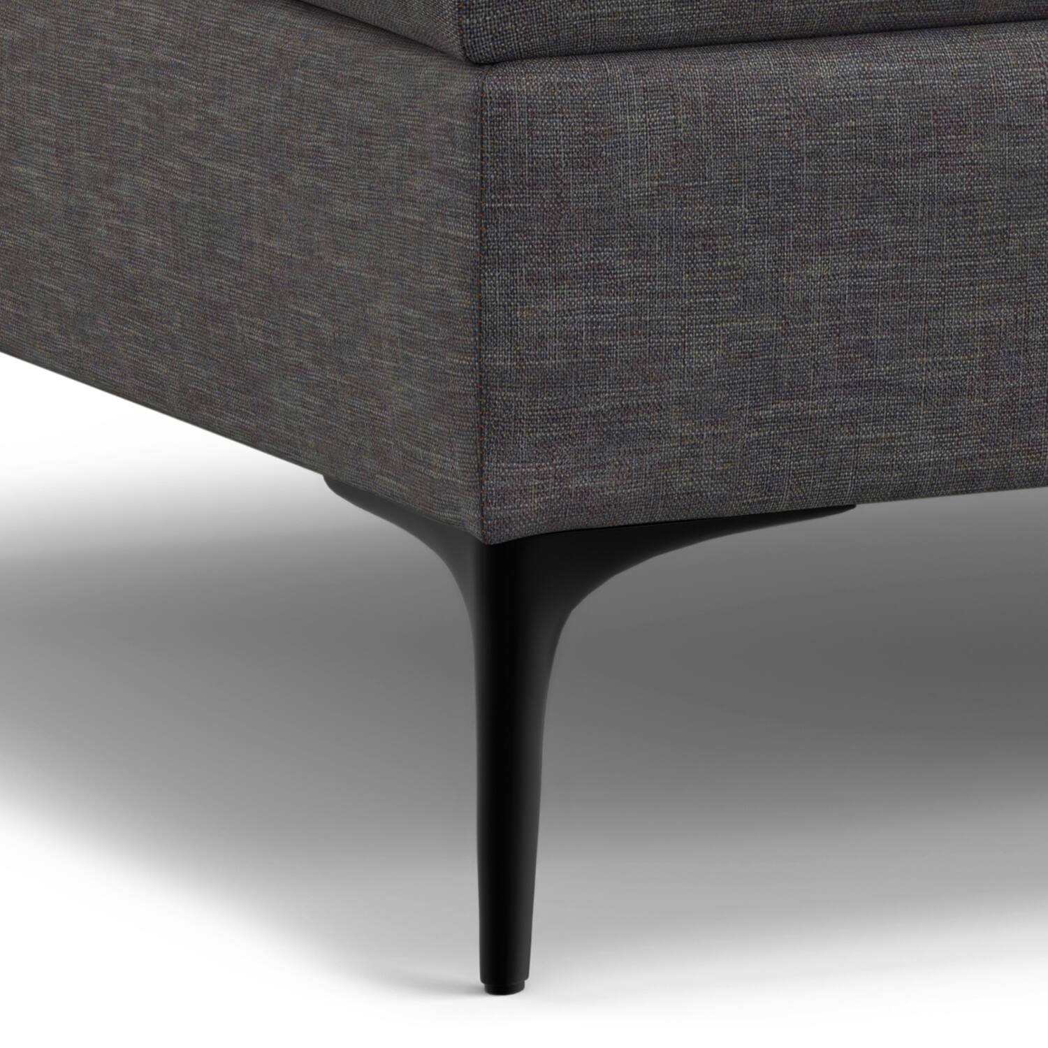 Alt View 7. Simpli Home - Rebecca 36 inch Mid Century Coffee Table Storage Ottoman with Lift Up Lid in Slate Grey Polyester Linen, Assembled - Slate Grey.