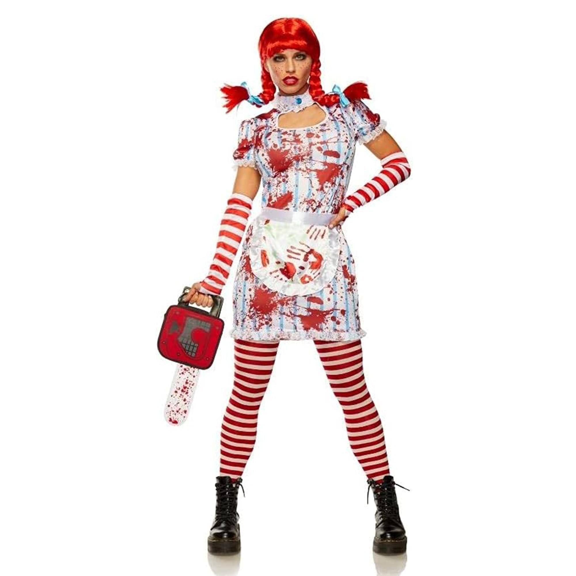 Alt View 10. Seeing Red - Evil Fast Food Girl Adult Costume | Medium - Red.