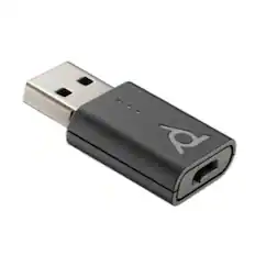 Front. HP - POLY SAVI UC D400 DECT 1920-1930 MHZ DONGLE (TEAMS) US - Black.