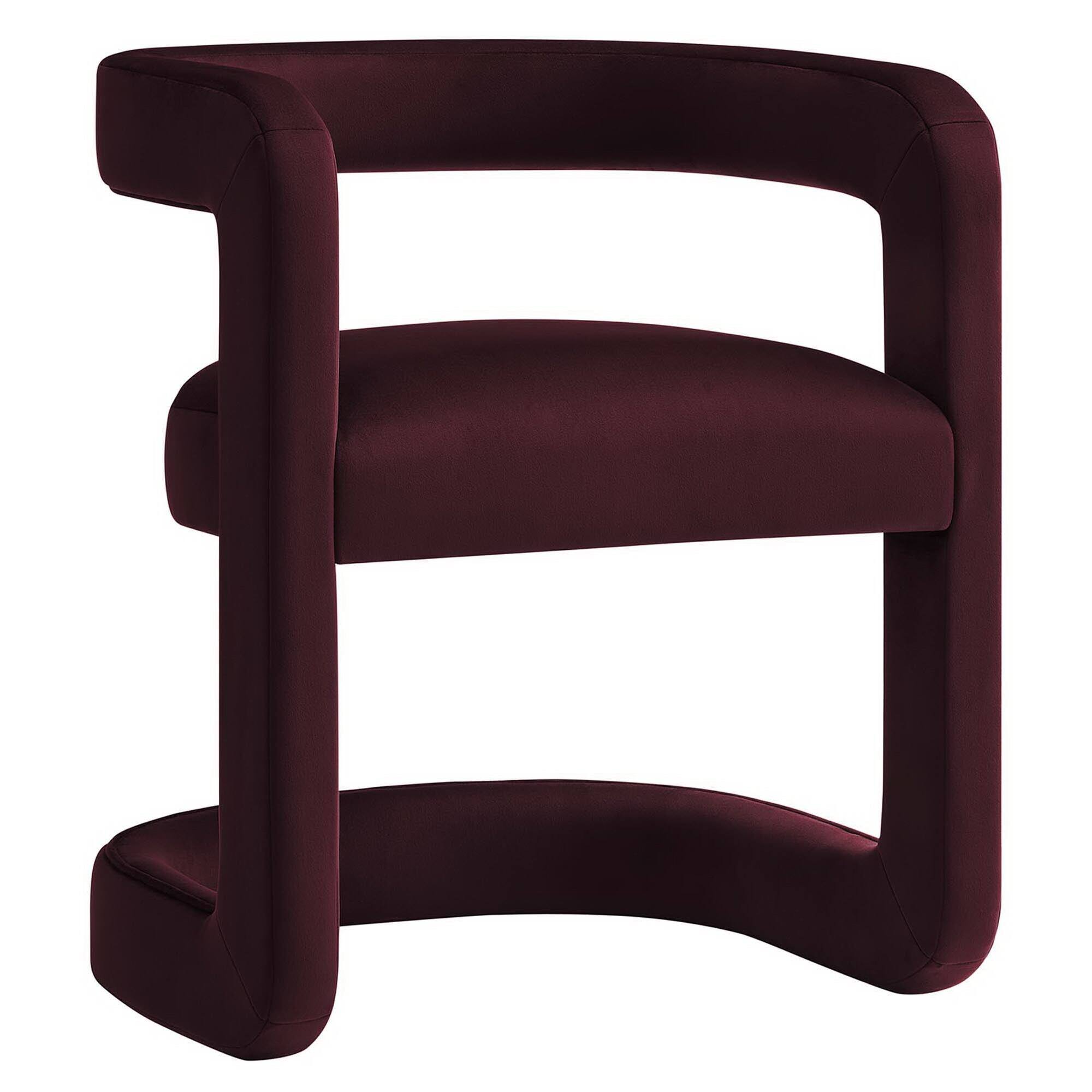 Angle. Modway - Winslow Performance Velvet Barrel Accent Chair by Modway - Mulberry.