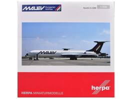 Herpa - Ilyushin IL-62M Commercial Aircraft Malev Hungarian Airlines (HB-JBH) Tail 1/200 & Airplane - White with Dark Blue
