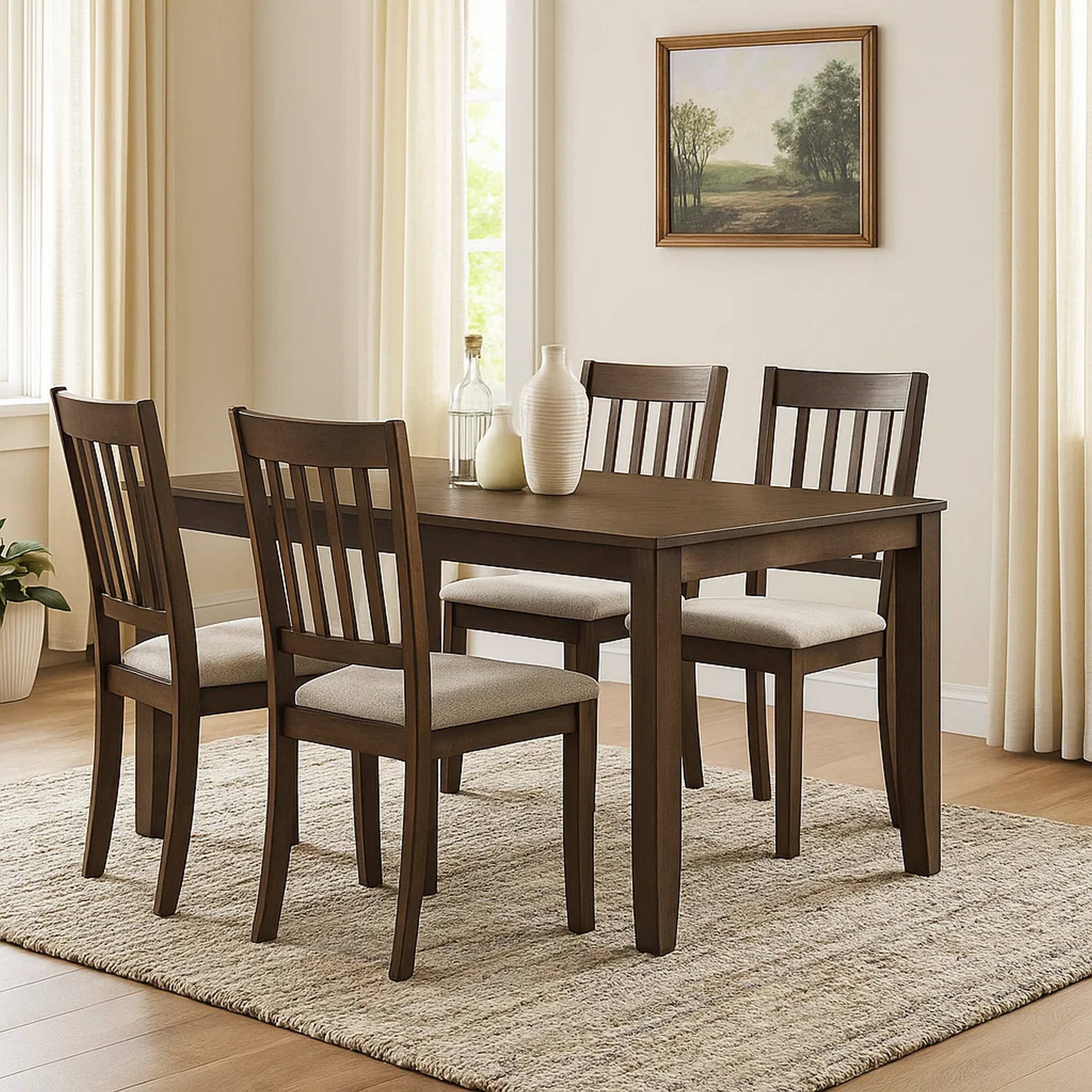 Alt View 5. Manhattan Lane - Dexy Dining Table, 59 Inch Rectangular Top, Farmhouse Walnut Brown - Walnut Brown.
