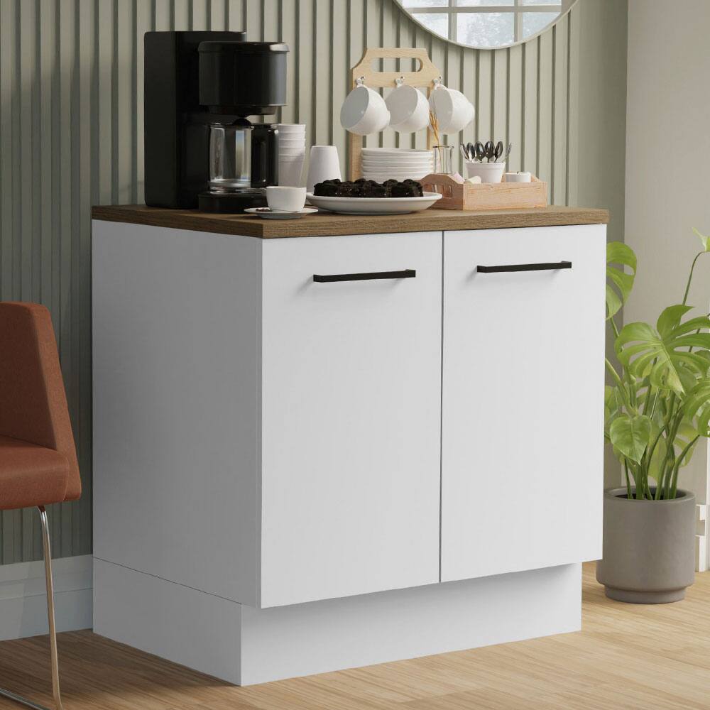 Angle. Madesa - Madesa Coffee Bar Cabinet with 2 Doors Storage Unit for Organizing Coffee Makers, Supplies, and Snacks – White - White.