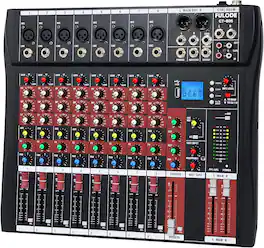 Vulpecula Spade - Audio Mixer 8 Channel, CT-80S Professional Sound System Mixer Board DJ Mixing Console with Reverb MP3 Player Bluetooth 4
