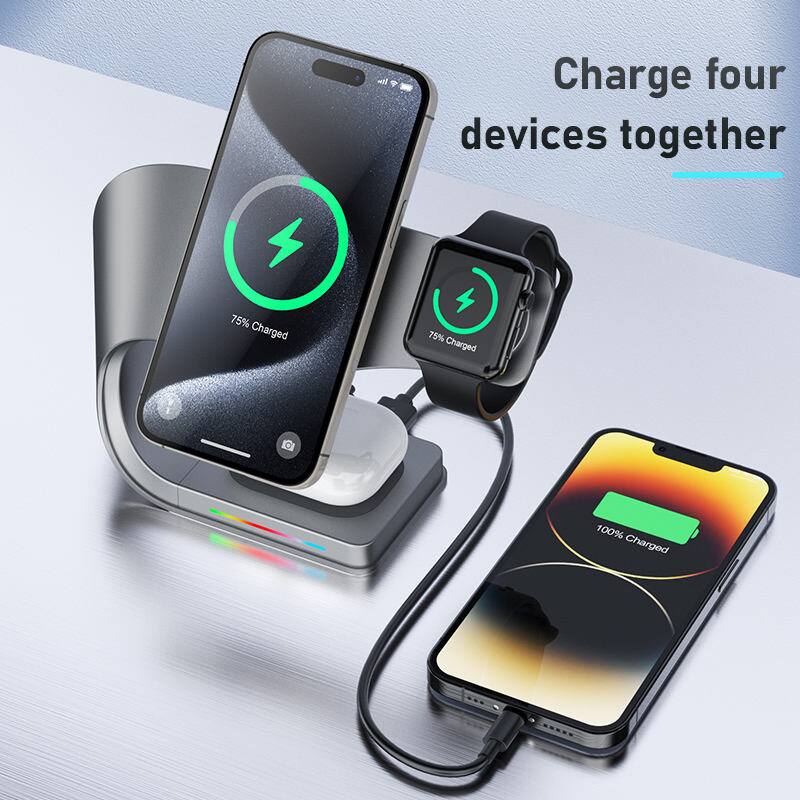 Charge four devices together  
75% Charged  
75% Charged  
100% Charged