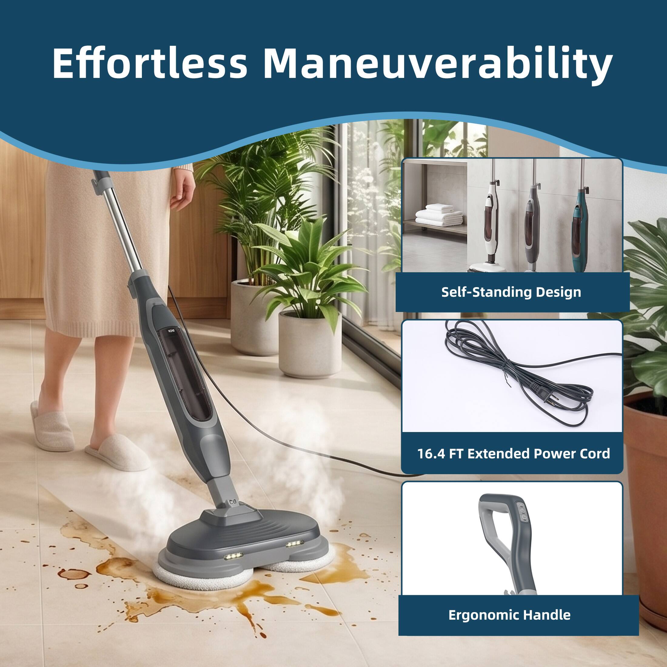 Effortless Maneuverability

- Self-Standing Design
- 16.4 FT Extended Power Cord
- Ergonomic Handle