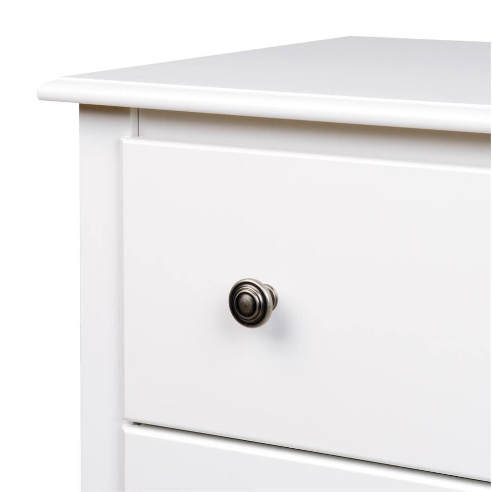 Angle. Prepac - White Monterey Tall 2 Drawer Nightstand with Open Shelf - White.