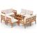 Front. Costway - 10 PCS Acacia Wood Patio Furniture Set with Cushions and 2-Tier Coffee Table - Off White,Natural.