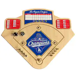 Across the Board - Los Angeles Dodgers 2025 World Series Champions Handcrafted Wood Baseball Game - Multicolor