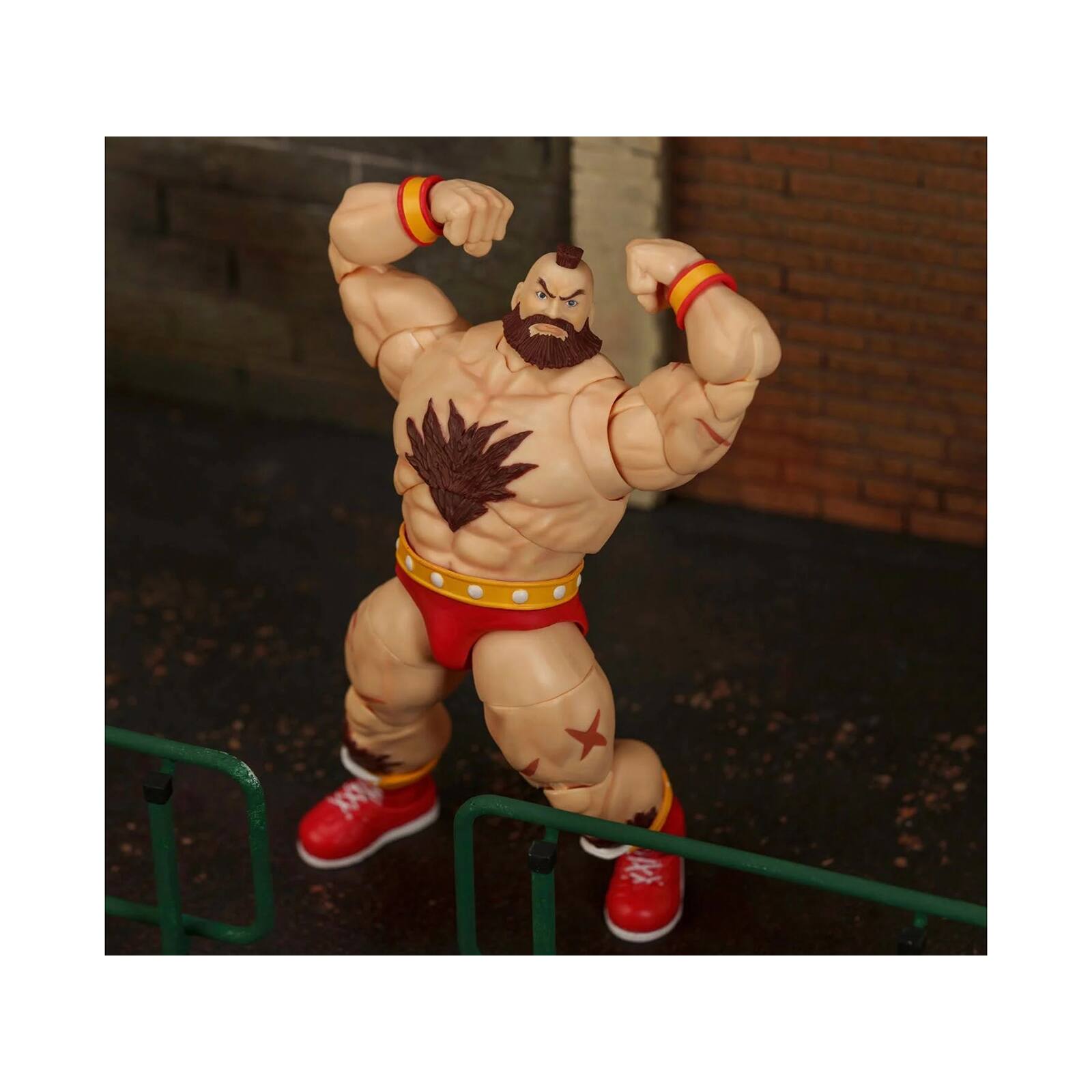 Alt View 3. Jada - Zangief 7.5" Moveable Figure with Accessories and Alternate Head and Hands Ultra Street Fighter II Game Model by Jada.