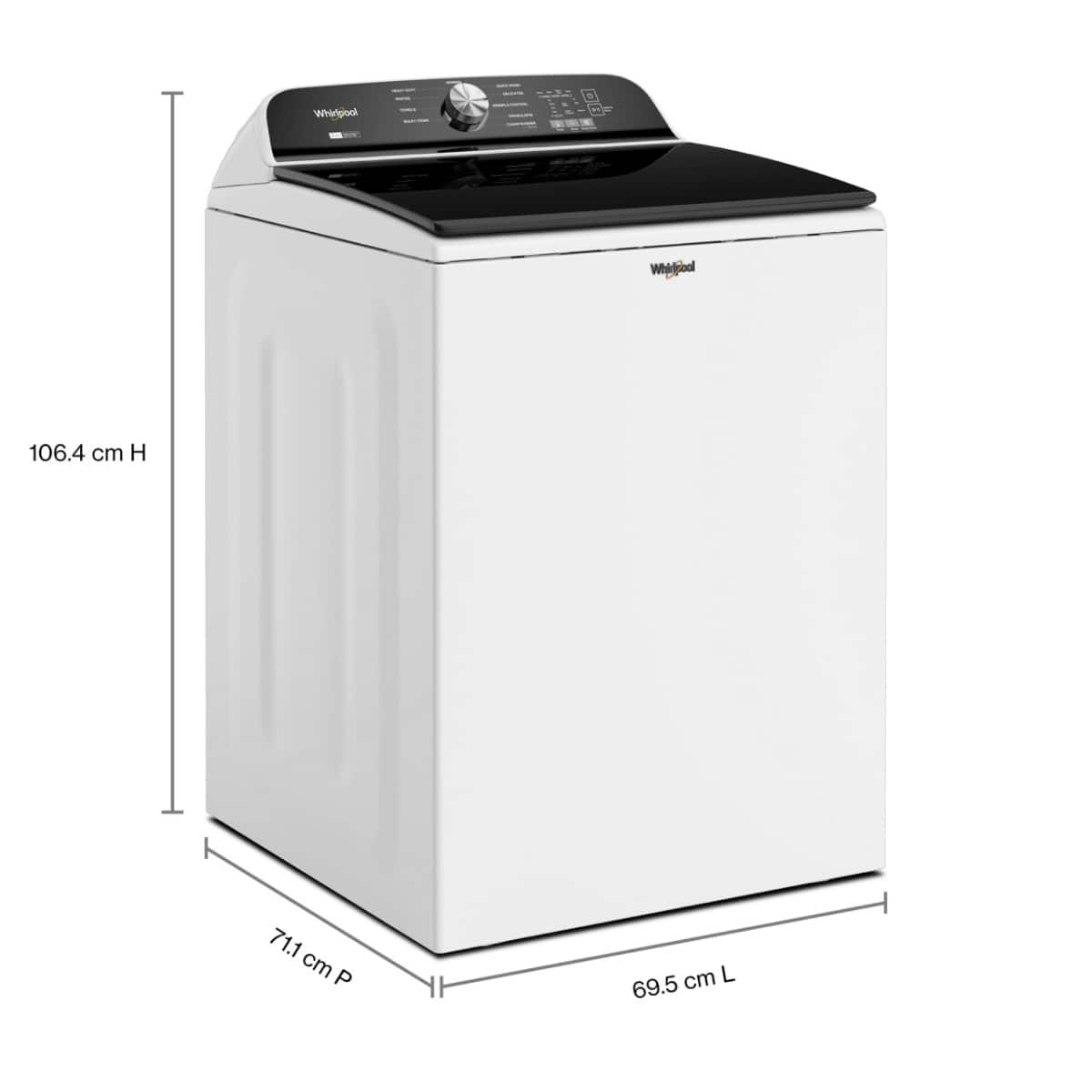 Whirlpool Whiibal
106.4 cm H
71.1 cm P
69.5 cm L
