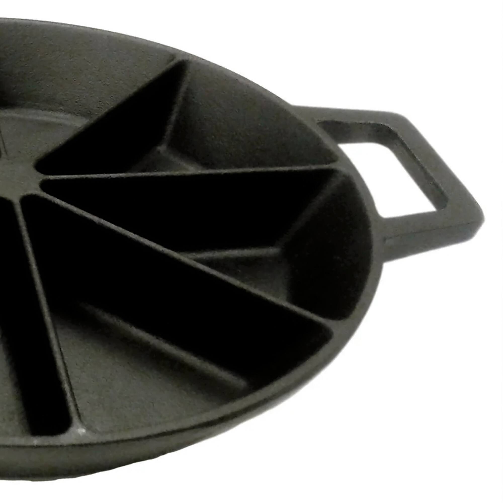 Alt View 10. Bayou Classic - Bayou Classic 10" Round Cast Iron Wedge Cornbread Skillet Pan with Loop Handles - Black.